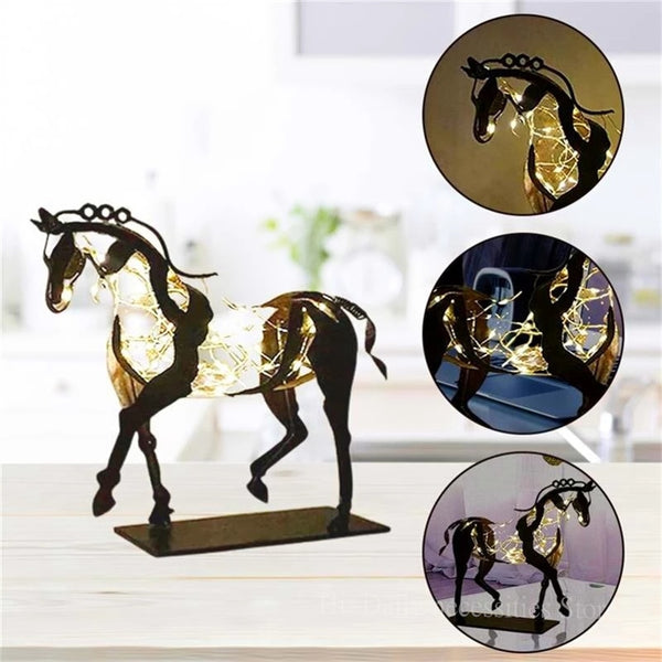 Dropshipping Home Decor Horse Statue Metal Horse Decoration Sculpture Ornaments Adonis Openwork Desktop Decor gift for he she