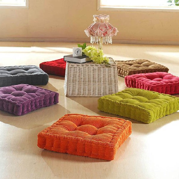 Tatami Chair Cushion Solid Color Plush Seat Pad Soft Office Chair Cushions Outdoor Floor Throw Pillow Home Decor